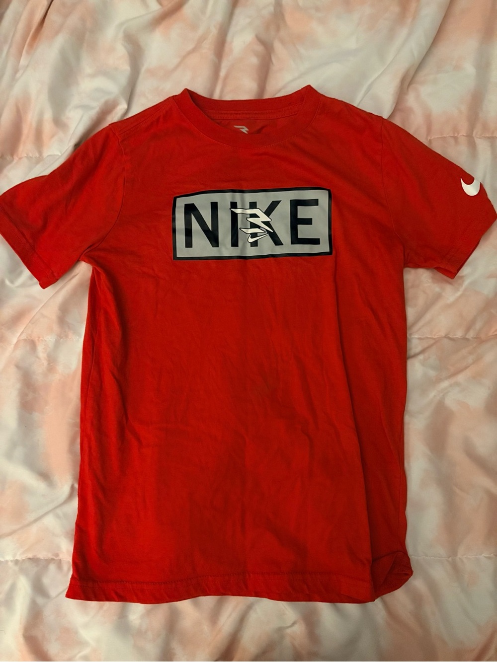 Nike Red Short Sleeve Tee with White Logo